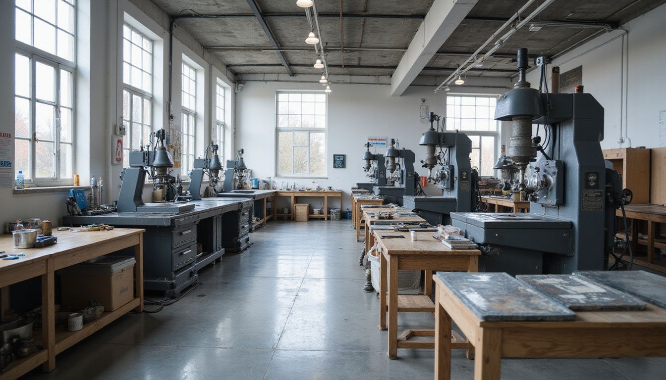 A clean, organized CNC machine shop with well-maintained equipment. A clean, organized CNC machine shop with well-maintained equipment.