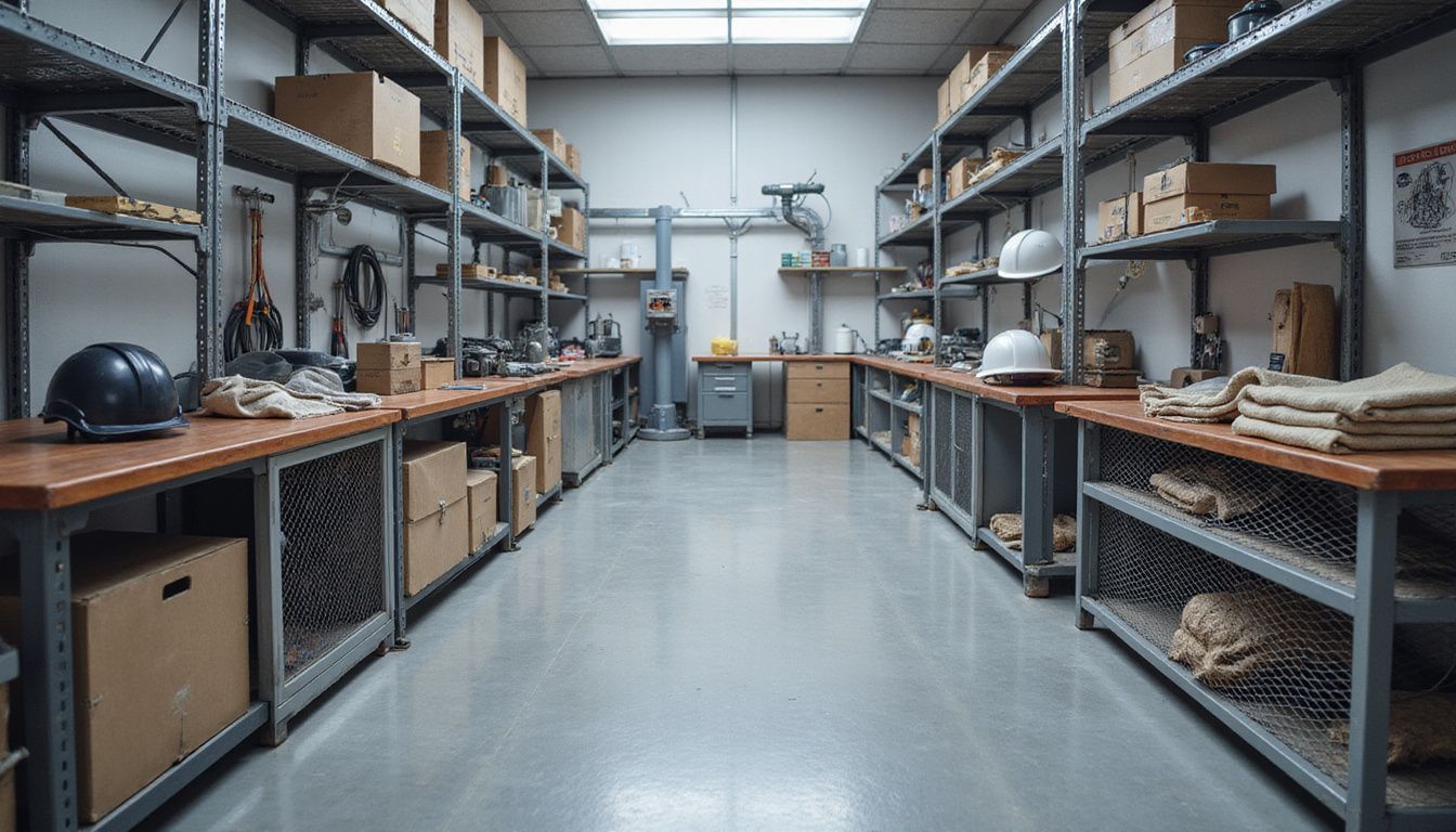 A pristine manufacturing workspace showcasing organized tools and equipment.