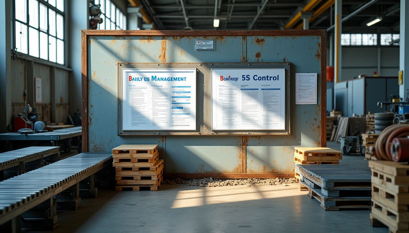 Industrial control boards mounted on a weathered steel wall in a factory. Industrial control boards mounted on a weathered steel wall in a factory.